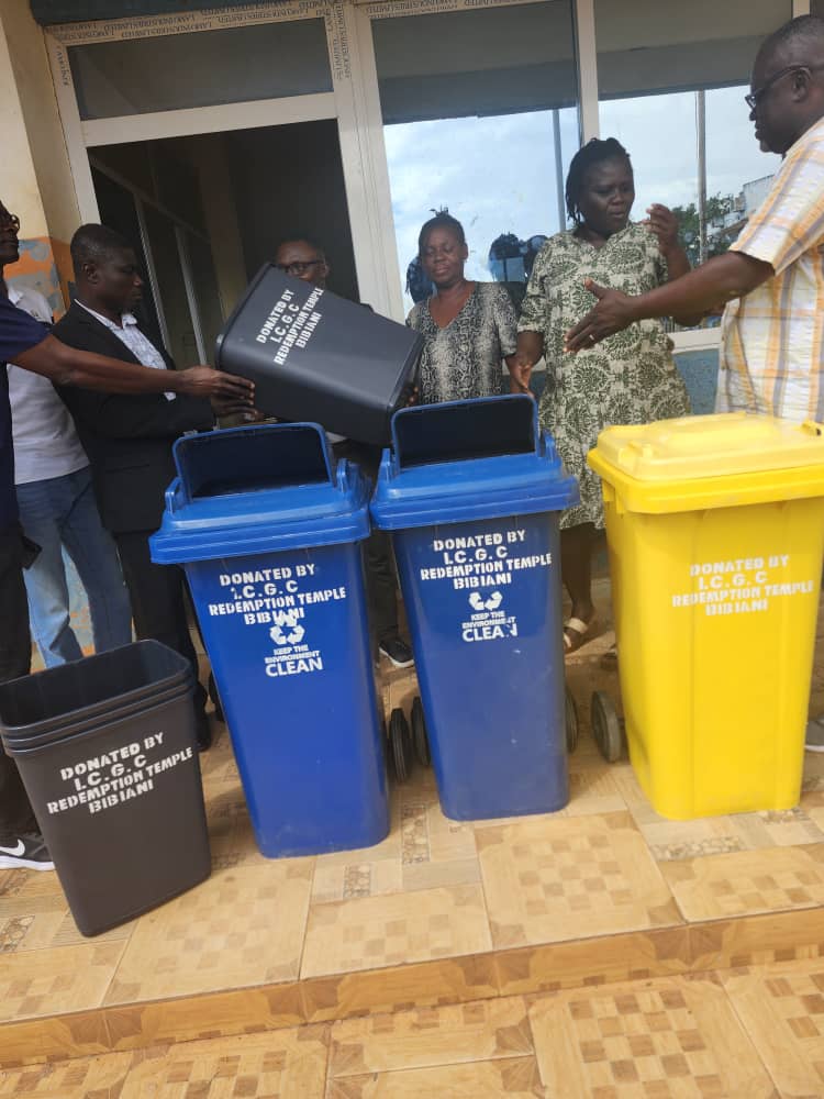 International Central Gospel Church(ICGC) donates Bins to Bibiani Senior High School